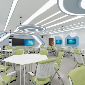 现代教室3D模型下载